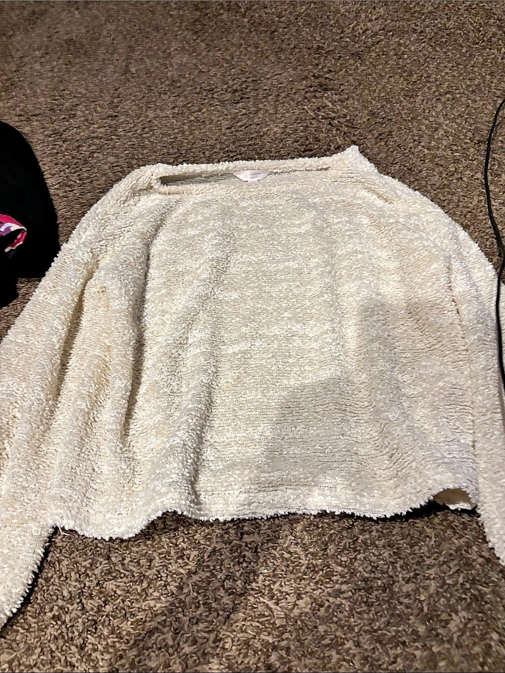 Lauren Conrad Boucle Crewneck Sweater in White Size XS